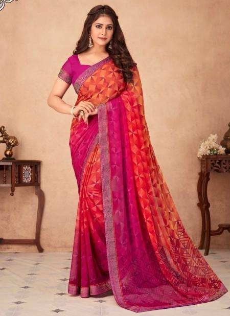 Pink Colour Ruchi Savera New Designer Daily Wear Fancy Chiffon Saree Collection 19301 A